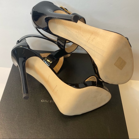 GIUSEPPE ZANOTTI Black Patent Leather Strappy Pumps - Picture 10 of 14